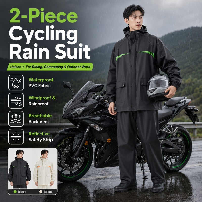 Cycling Rain Jacket Commute - Универсальный водонепроницаемый велосипедный костюм из 2