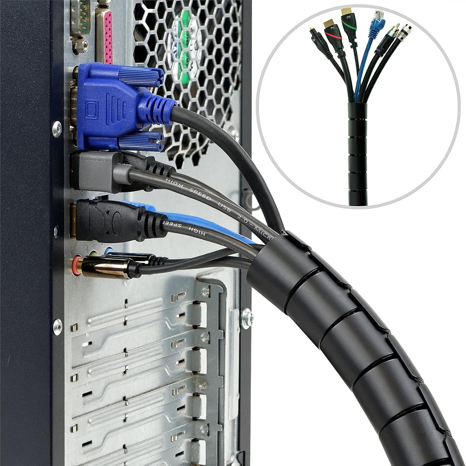 Спиральная оплетка для кабелей – обзор и цена Cable Lock Flexible